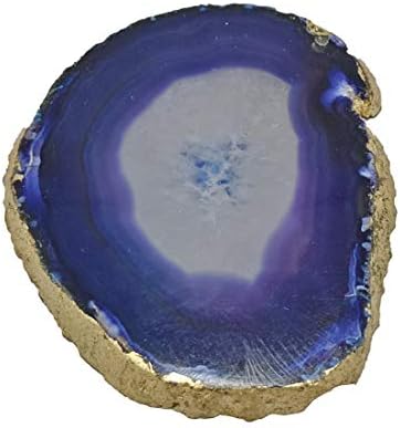 Шарвгун Елегантна Тъмно синя поставка от естествен камък ахат, състояща се от 5 предмети, Изработени индийски майстор