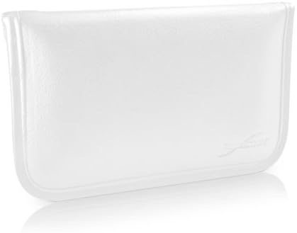Калъф BoxWave, който е Съвместим с Motorola Edge 30 Fusion - Луксозна Кожена чанта-месинджър, чанта-плик от изкуствена кожа за Motorola Edge 30 Fusion - Цвят слонова кост, Бял