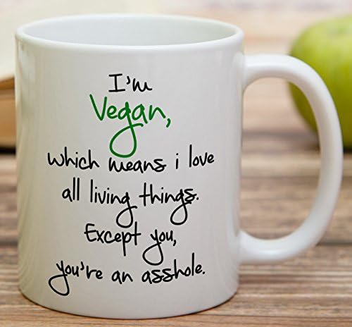 Забавна чаша за Retreez - Аз вегетариански Означава обичам всички Живи същества Вегетариански Керамични чаши за Кафе с обем 11 грама - Забавни, Саркастичные, Вдъхновяващи рожден ден подаръци за приятели, колеги, братя