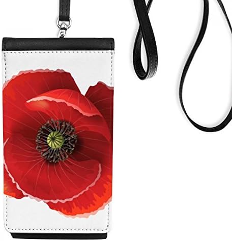 Червено Цвете Живопис Голяма Царевица Телефон В Чантата Си Чантата Виси Мобилен Чанта Черен Джоба