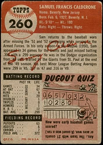 1953 Topps 260 Сами Кальдероне Ню Йорк Джайентс (бейзболна картичка) ДОБРИ Джайентс