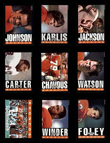 1985 Топпс Denver Broncos Почти пълен набор от команди Денвър Broncos (Комплект) NM/MT Broncos