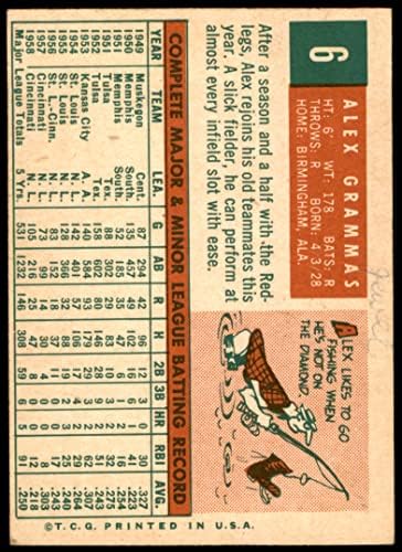 1959 Topps 6 Алекс Грэммас Сейнт Луис Кардиналс (Бейзболна карта) Карта Дина 2 - ДОБРИ Кардинали