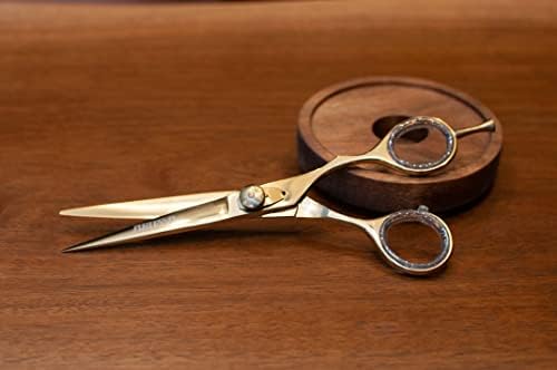 Ножица за Подстригване на Коса Ножици 6,25Фризьорски салон Обикновени Ножици От Японска Стомана със Сменяеми вложки за Пръстите